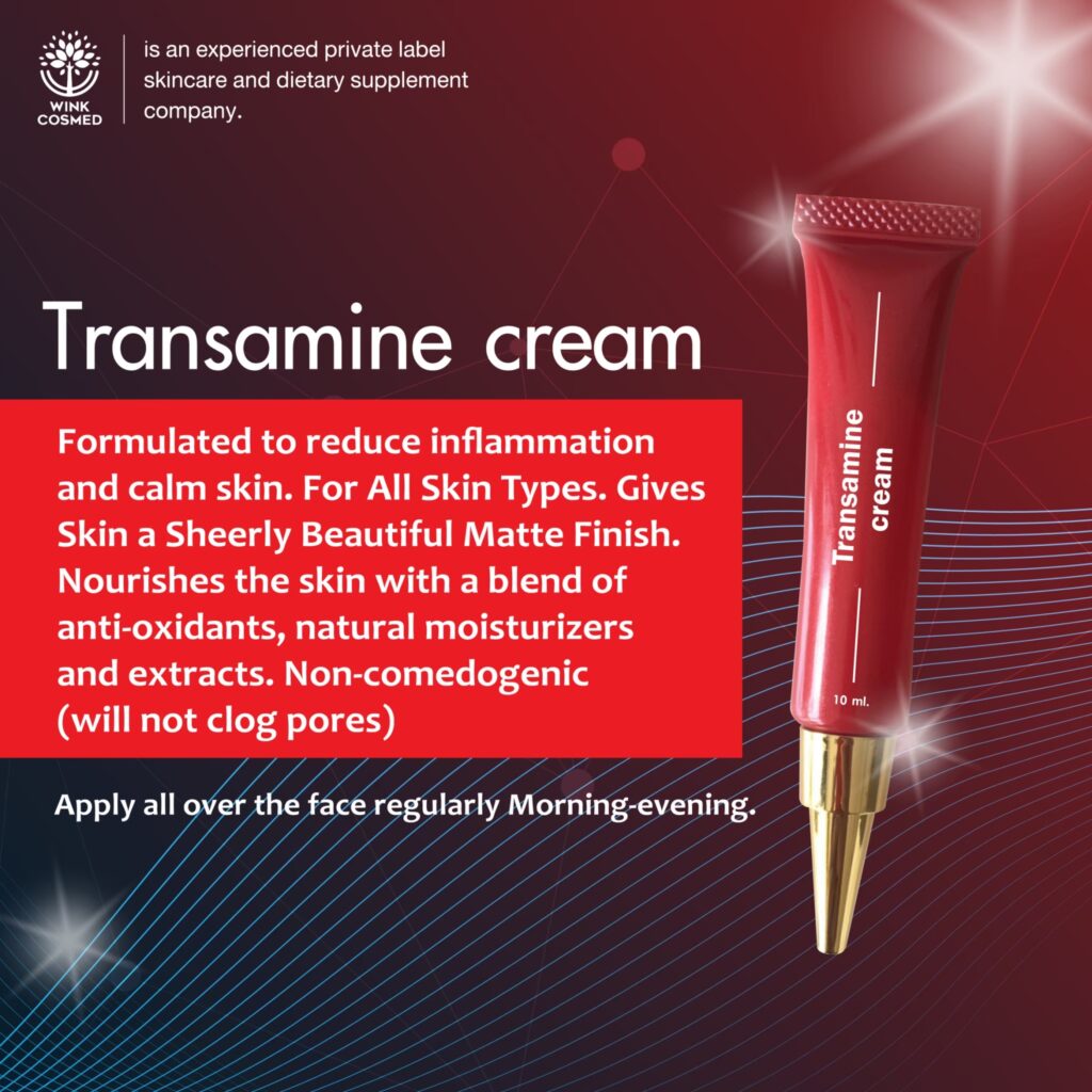 Transamine Cream รับผลิตครีม โรงงานรับผลิตครีม Transamine Cream ลดเลือนฝ้า วิ้งส์