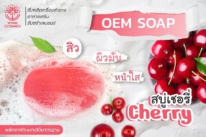 รับผลิตสบู่ โรงงานรับผลิตสบู่เชอรี่ Cherry Soap OEM SOAP รับสร้างแบรนด์