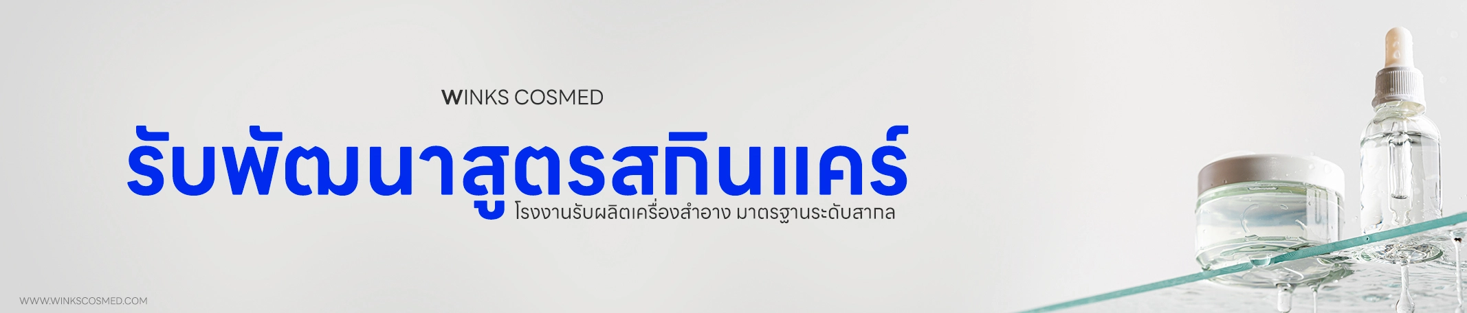 รับพัฒนาสูตรสกินแคร์ รับผลิตเครื่องสำอาง แบบครบวงจร โดย winkscosmed